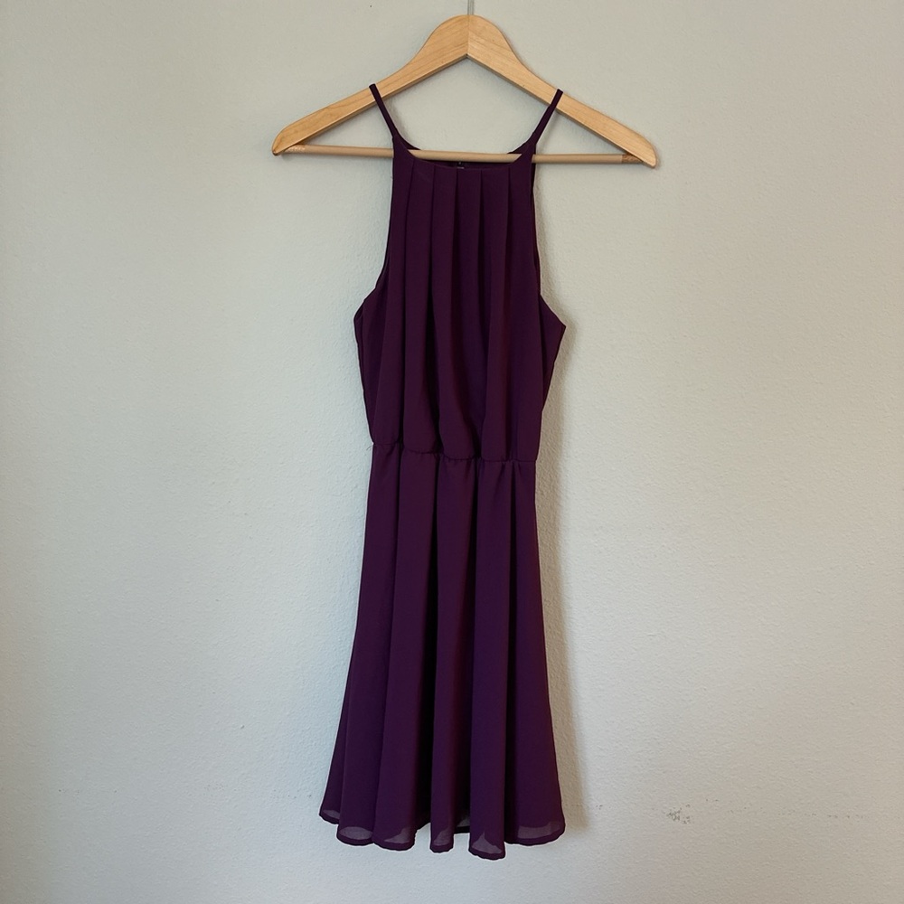 Purple A-line mini dress